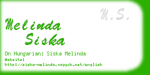 melinda siska business card